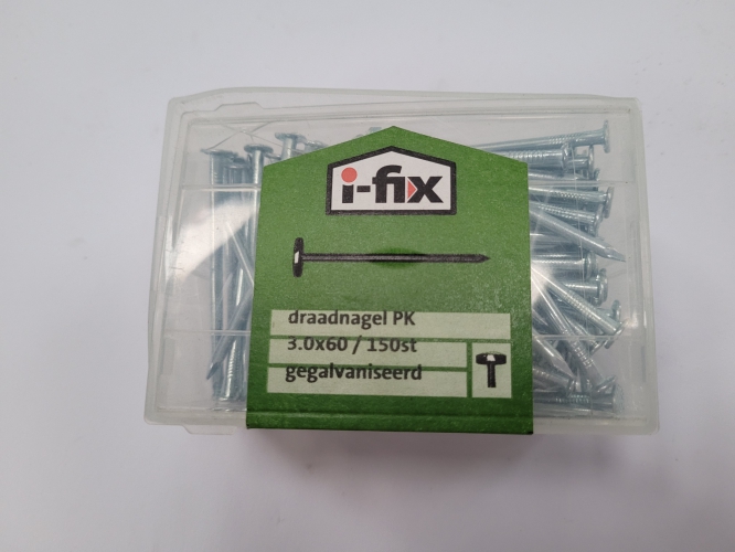 Draadnagel PK  I-fix  3.0x 60   150 stuks